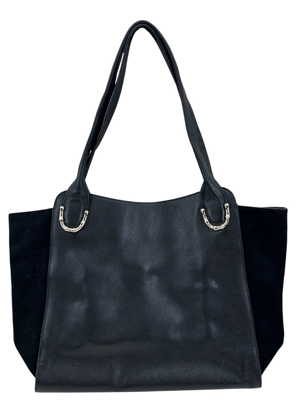 ELAINE TURNER Purse Leather Suede Handbag Shoulder Bag Black
